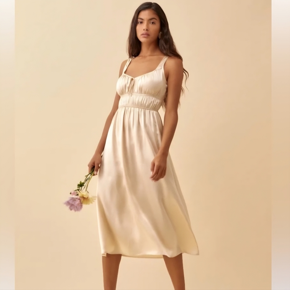 Reformation Colleen Mini Dress Almond size S